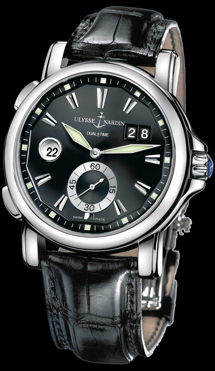 Ulysse Nardin Dual Time GMT Black Dial Stainless Steel Ref 243-55-92 – Exclusive Timepieces