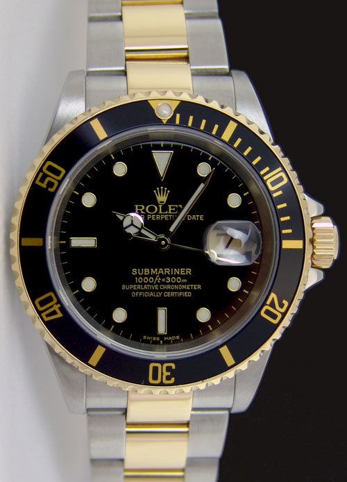 Rolex Submariner Two Tone 18k/SS Black Dial 16613 – Exclusive Timepieces
