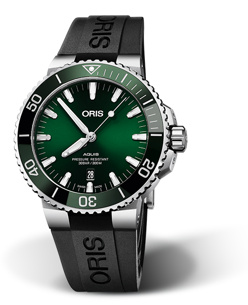 oris aquis 39.5 mm green