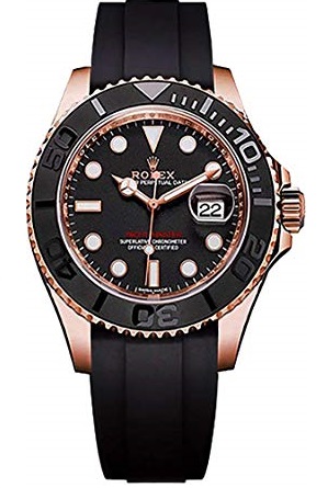 rolex yacht master 40 rose gold rubber strap
