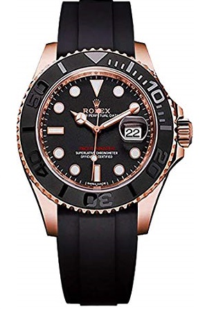 rose gold yacht master 2 rubber strap