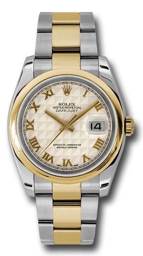 rolex datejust mens two tone